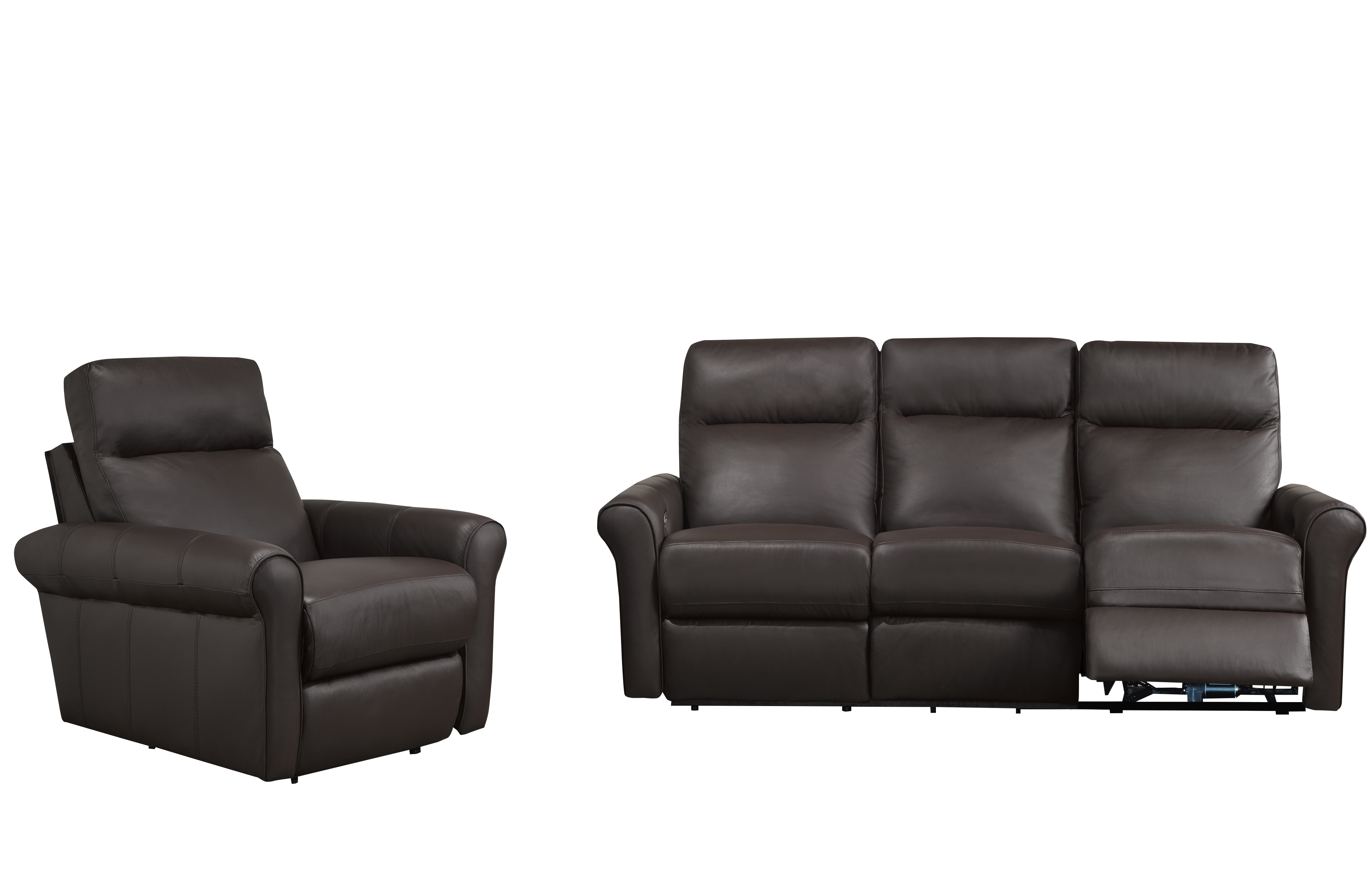 Lima Recliner Sofa Series - Mocha Genuine Leather