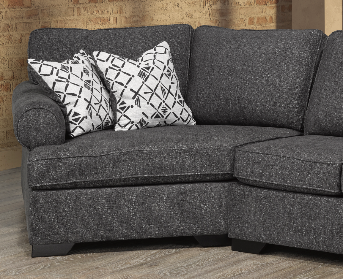 Loretto Cuddler Sectional - Dark Grey