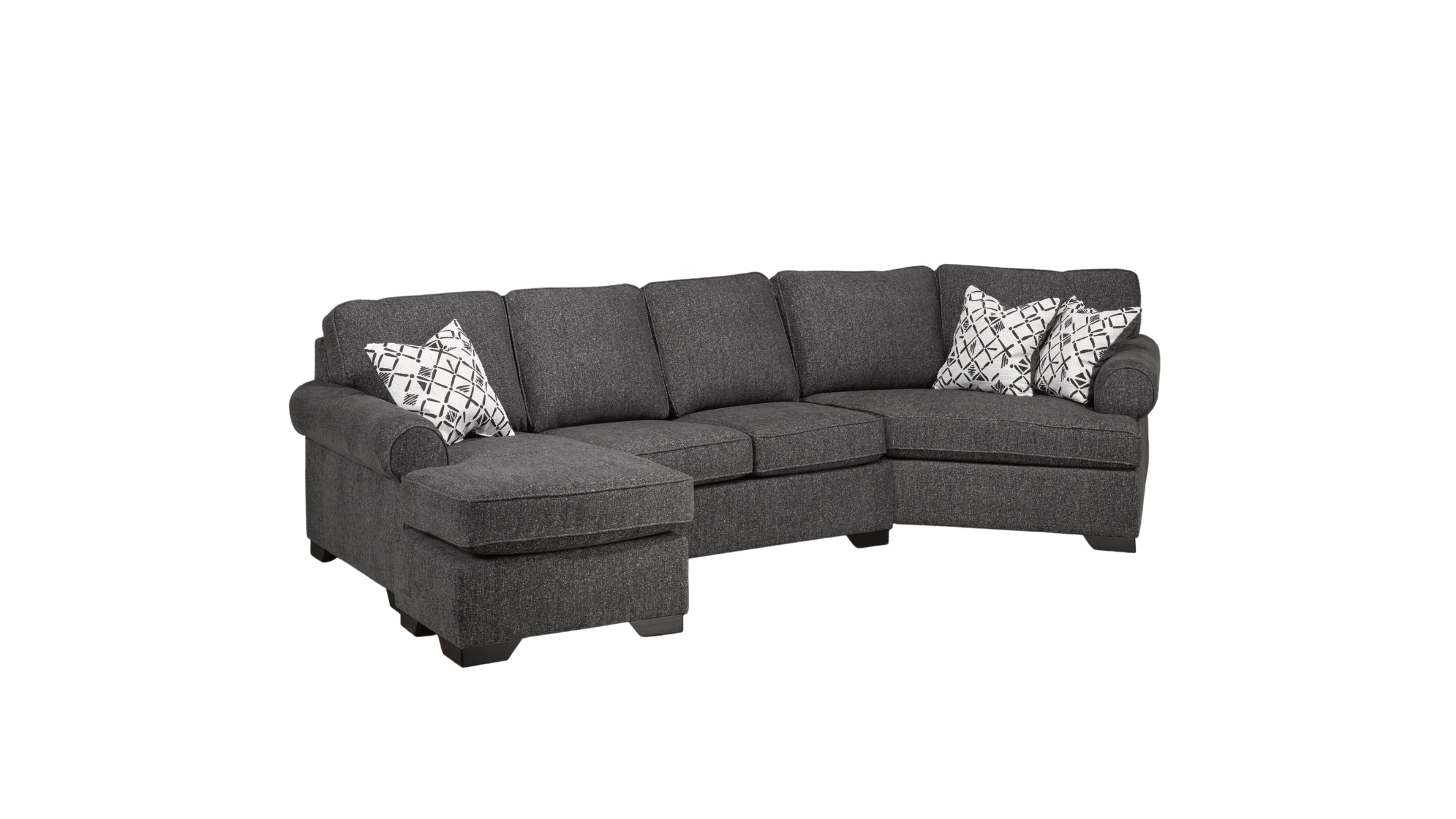 Loretto Cuddler Sectional - Dark Grey