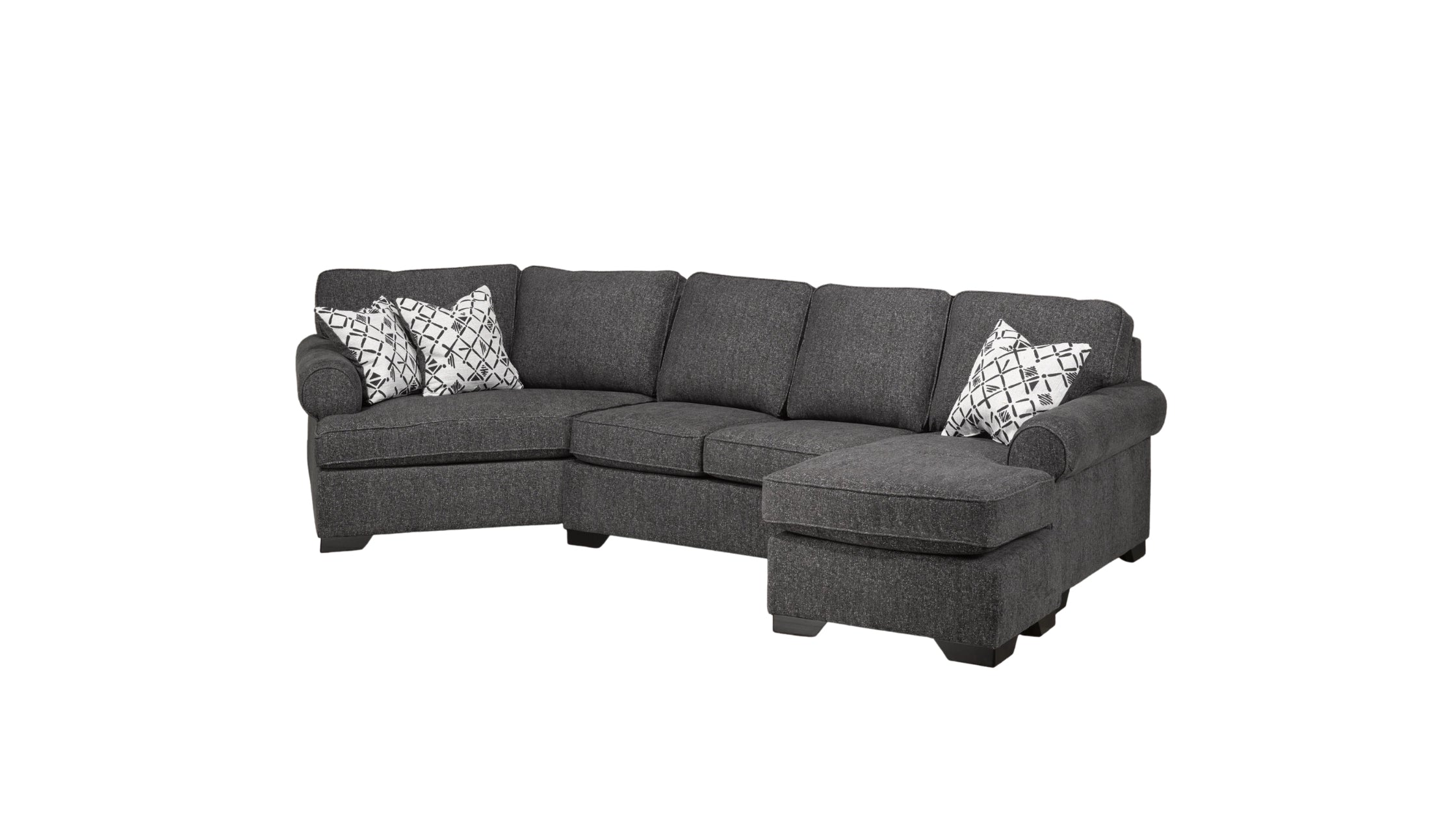 Loretto Cuddler Sectional - Dark Grey