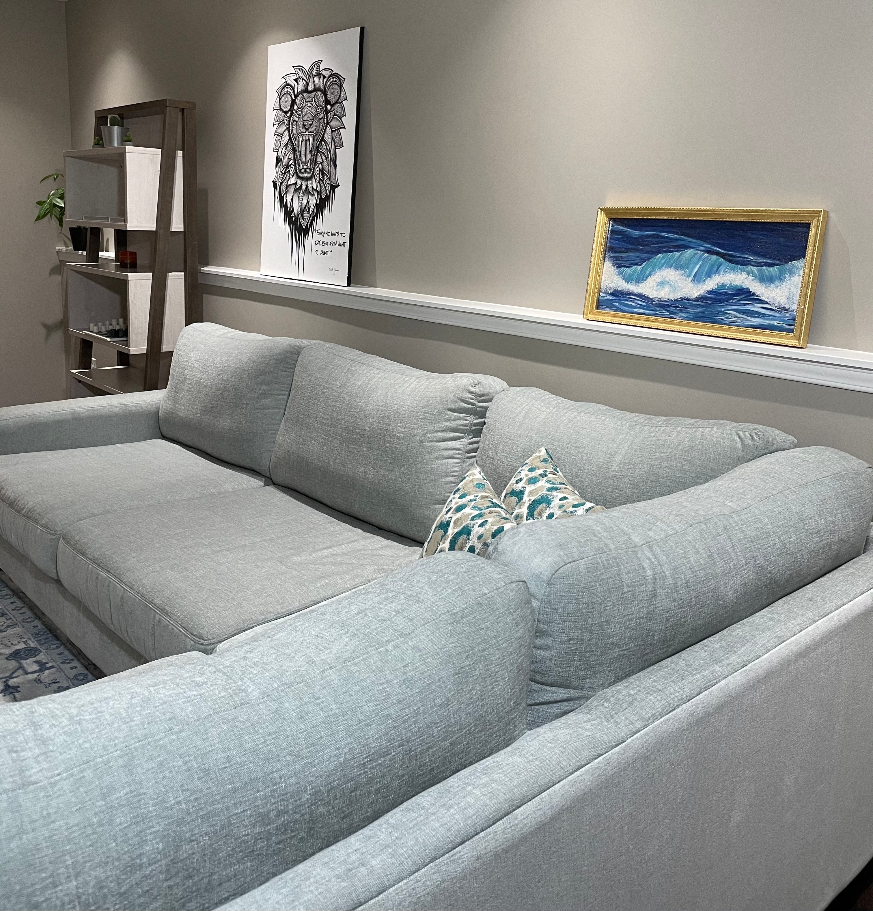 Jackson RHF Sectional - Light Blue/Grey - Canadian Furniture