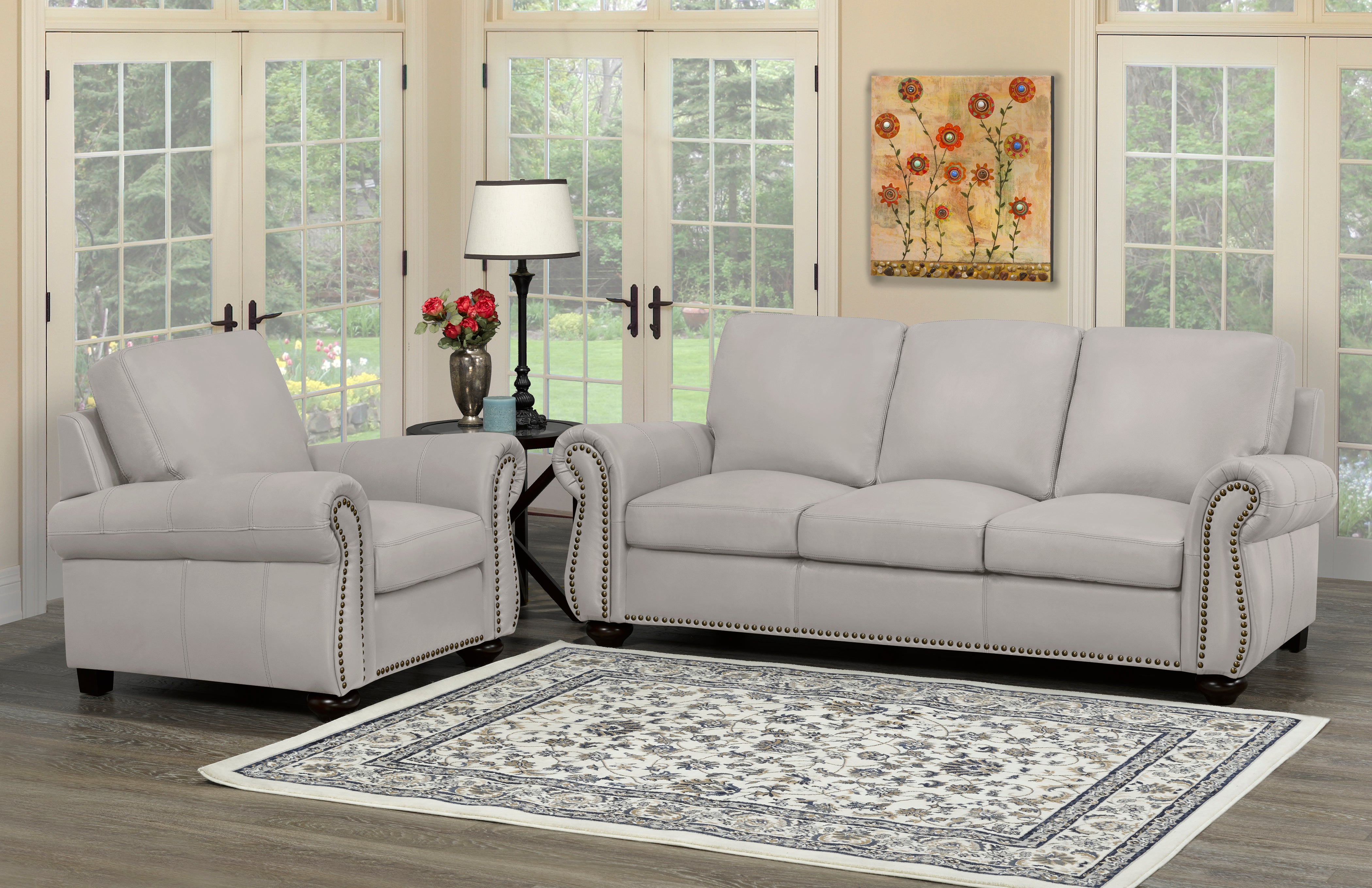 Whistler Sofa Series - Cloud Grey Genuine Leather