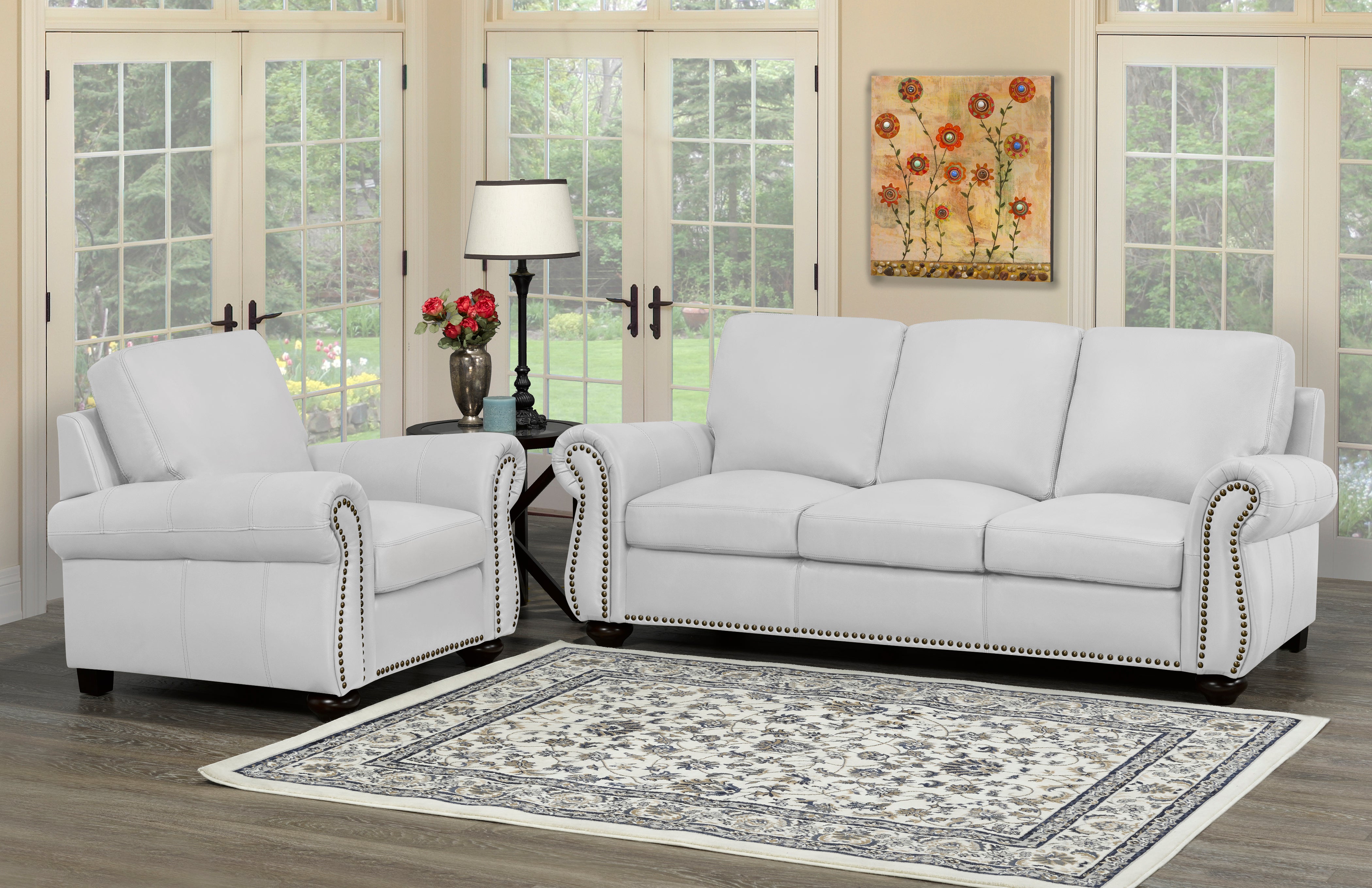 Whistler Sofa Series - Silver Grey Genuine Leather