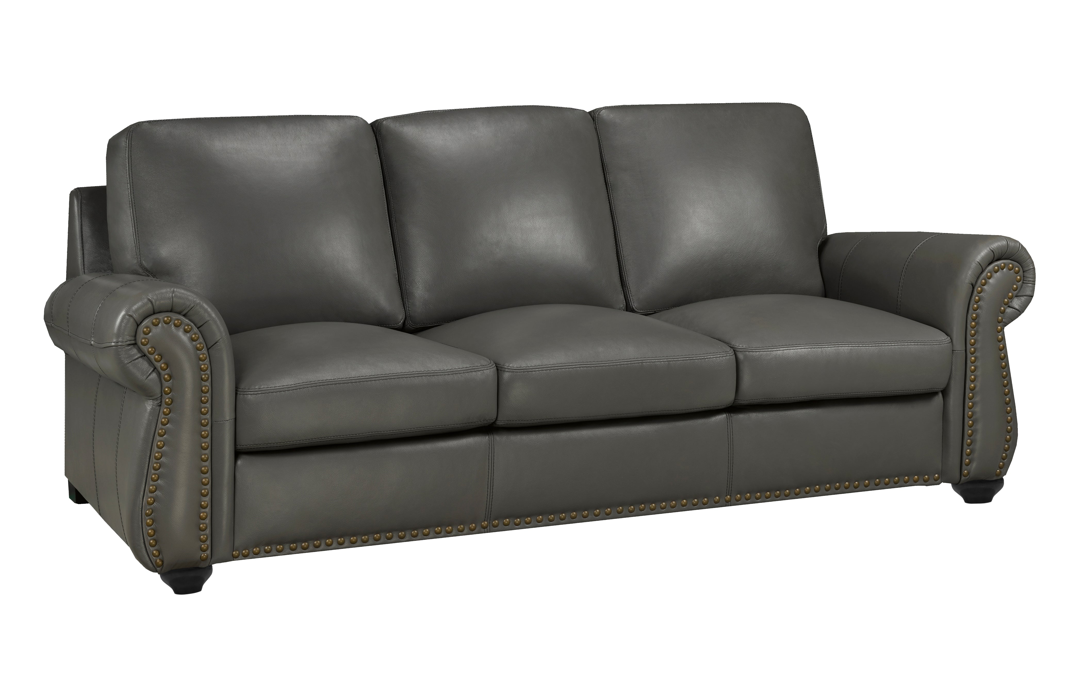 Whistler Sofa Series - Stone Grey Genuine Leather