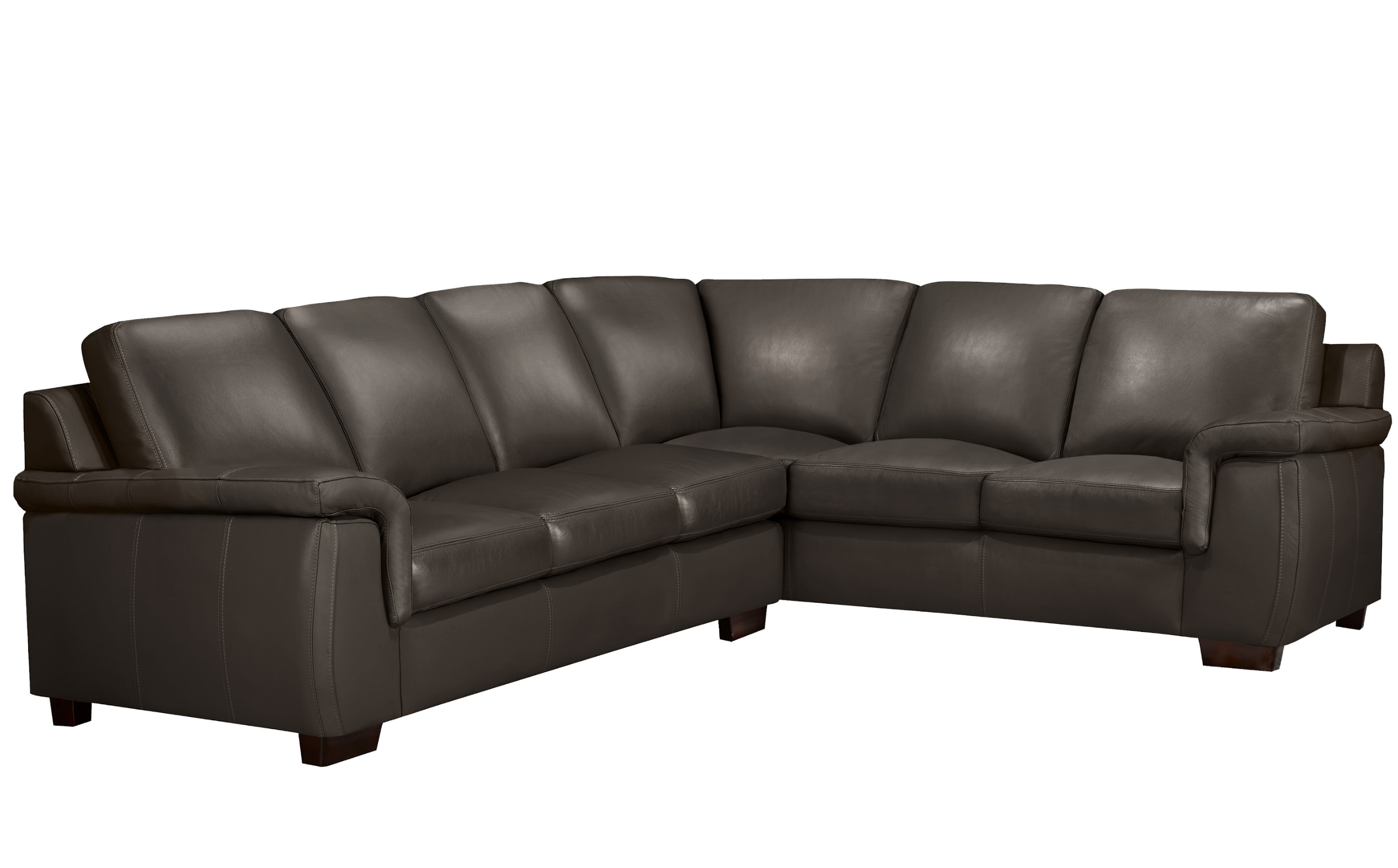 Kingston Sectional - Mocha Genuine Leather