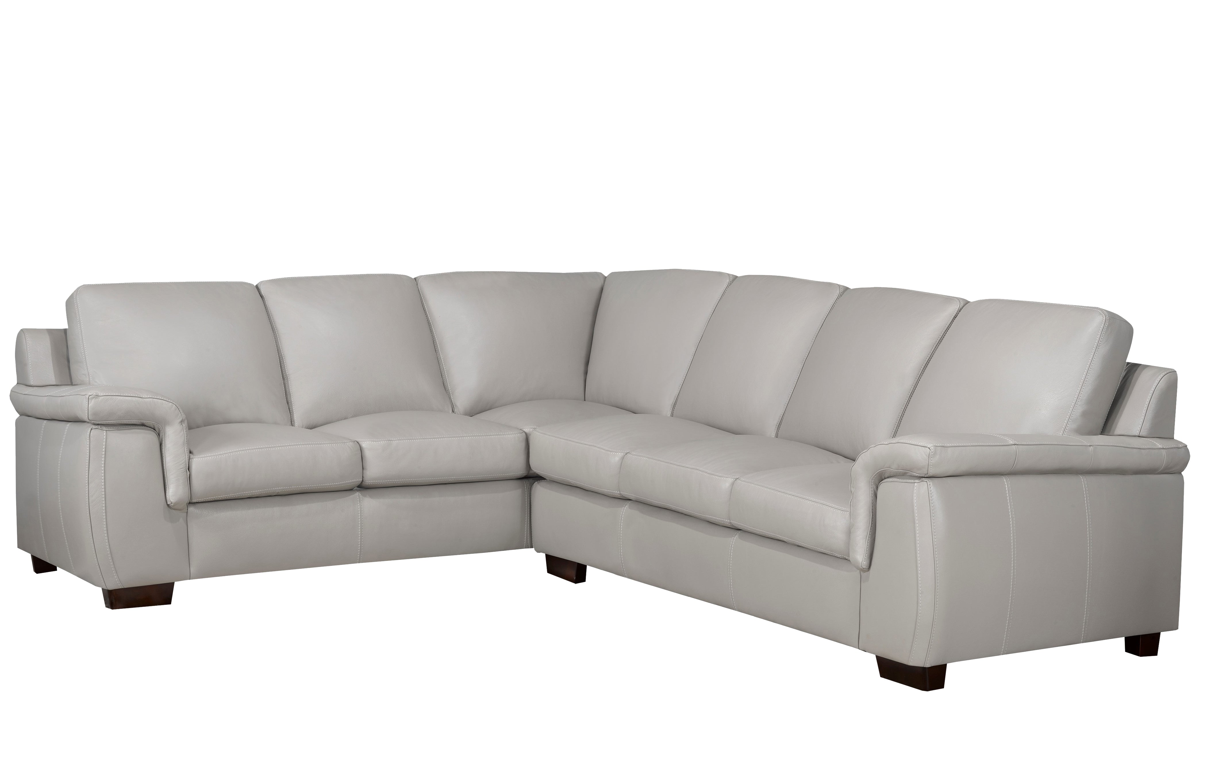 Kingston Sectional - Cloud Grey Genuine Leather