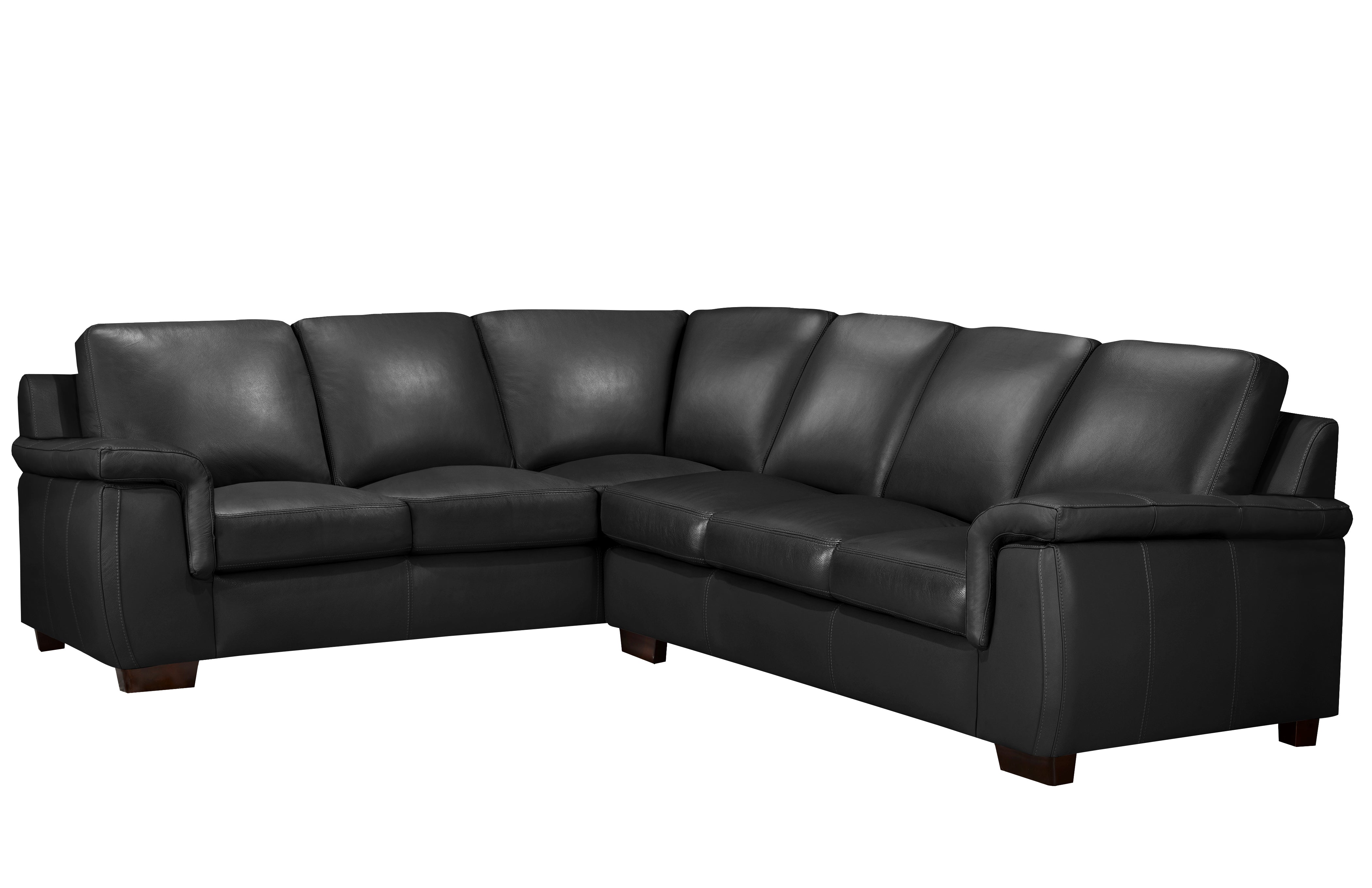Kingston Sectional - Raven Genuine Leather