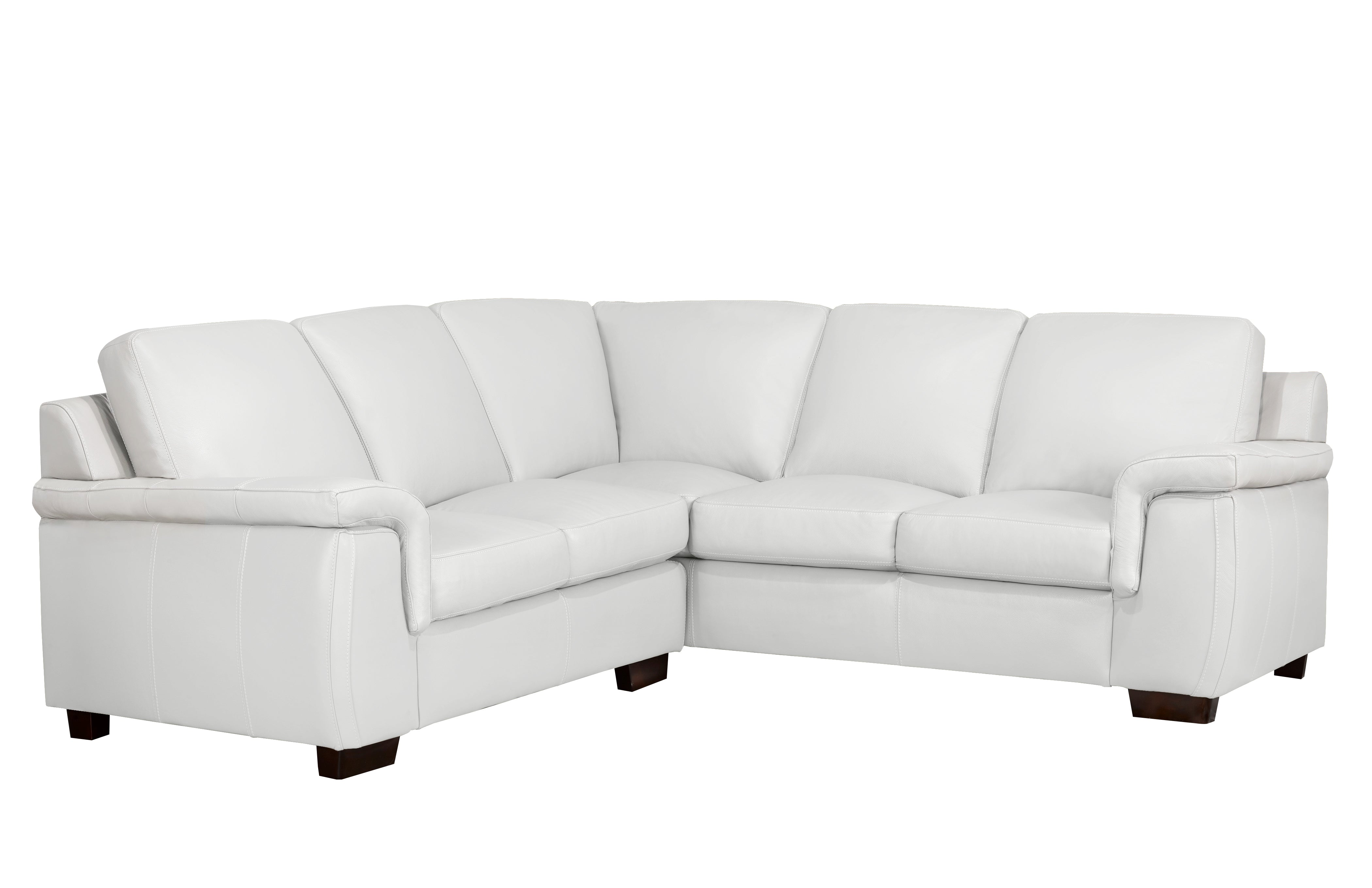 Kingston Sectional - Silver Grey Genuine Leather