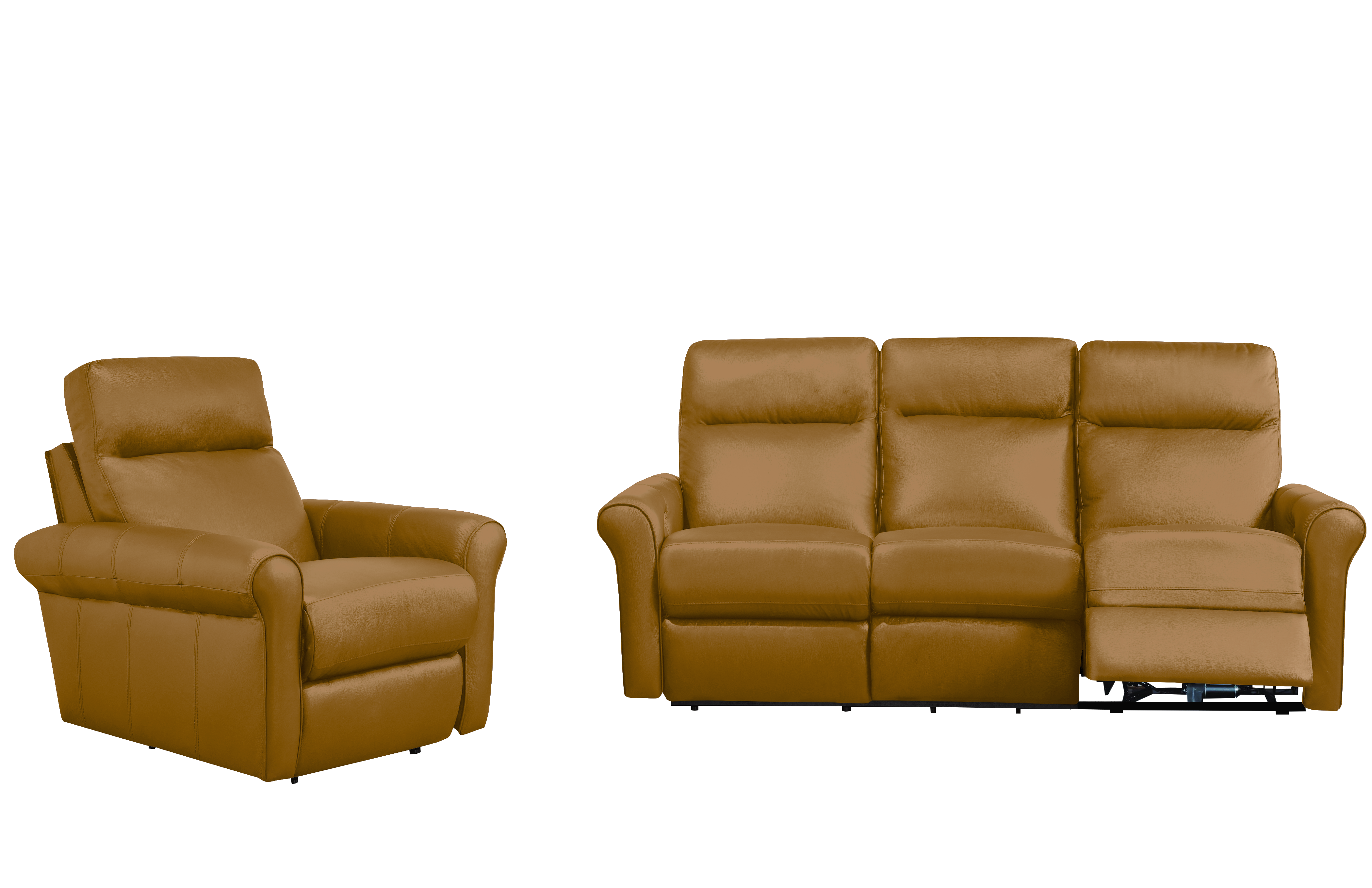 Lima Recliner Sofa Series - Saddle Genuine Leather