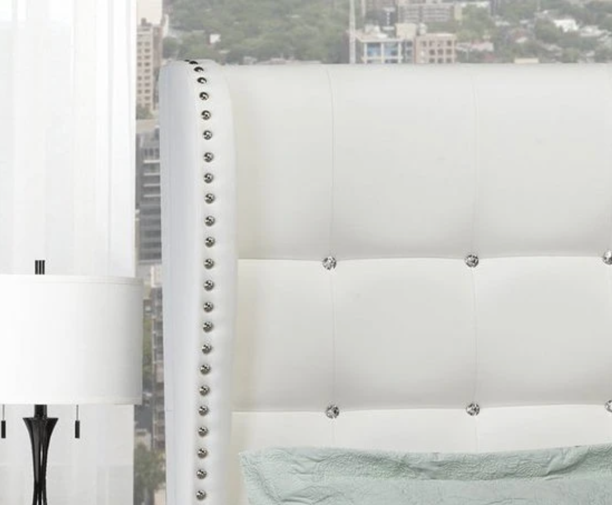 Walden Platform Bed - White Leatherette - Canadian Furniture