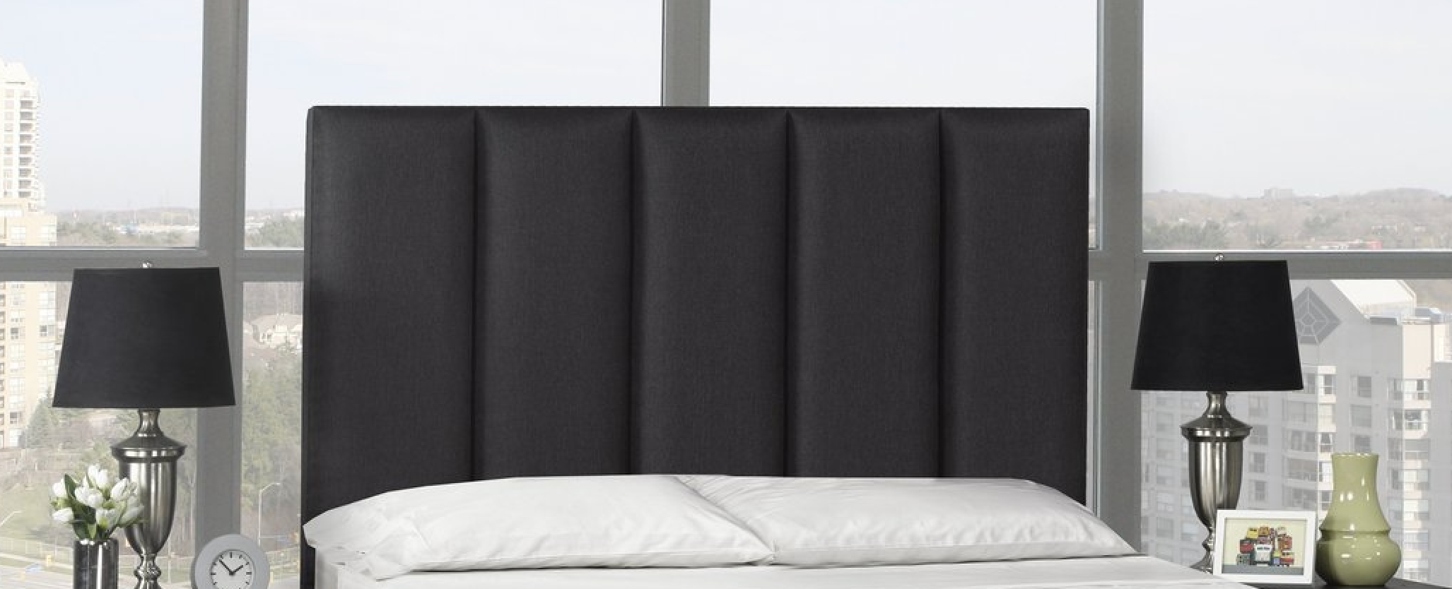 Madeira Headboard - Dark Grey Linen - Canadian Furniture