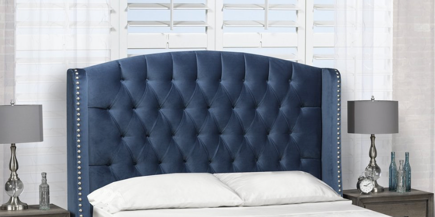 Pasadena Headboard - Blue Velvet - Canadian Furniture