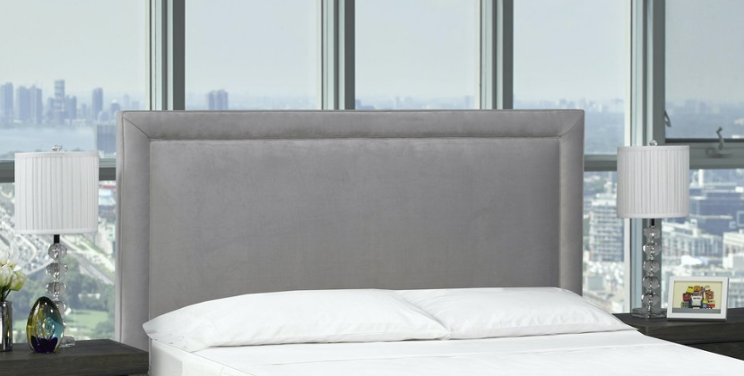 Carlyle Headboard - Grey Velvet - Canadian Furniture