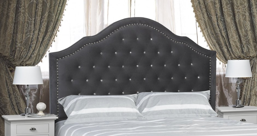 Windsor Headboard - Dark Grey Velvet - Canadian Furniture