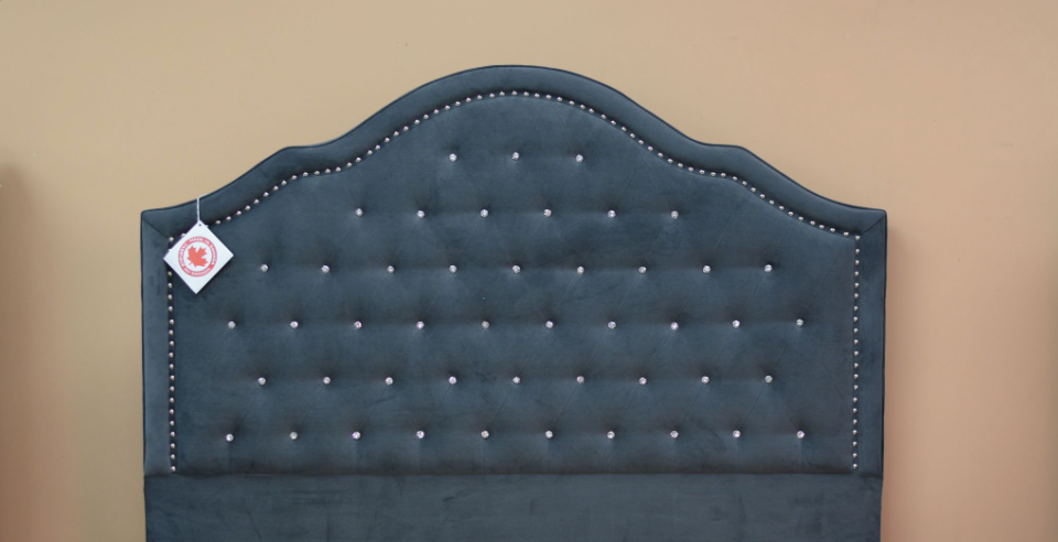 Windsor Headboard - Dark Grey Velvet - Canadian Furniture