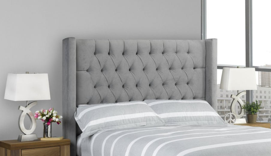 Odessa Headboard - Light Grey Velvet - Canadian Furniture