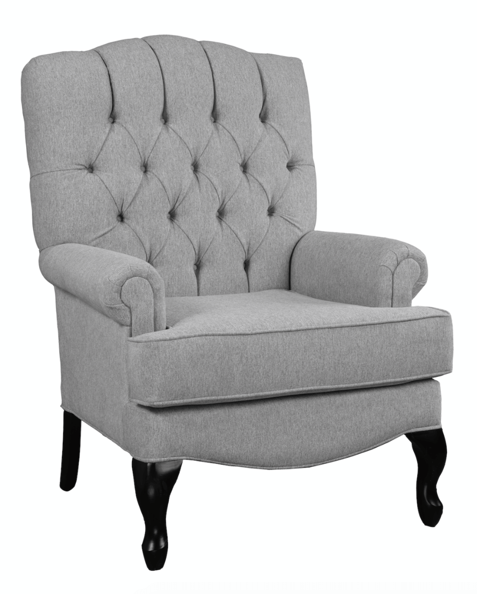 Anton Tufted Accent Chair - Grey