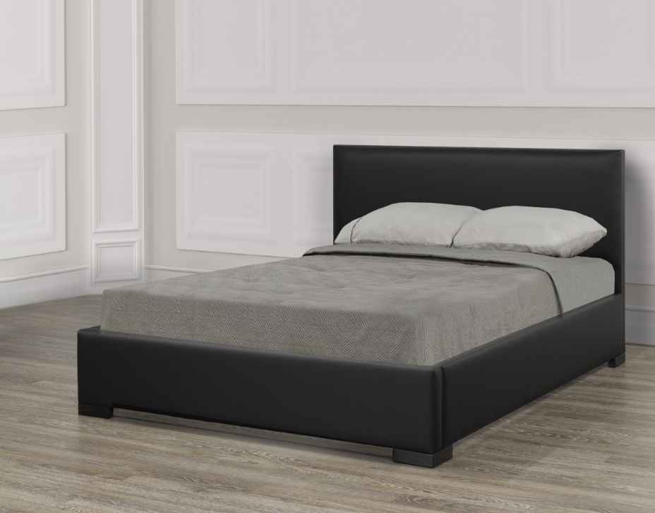 Rosslyn Platform Bed - Black Leatherette