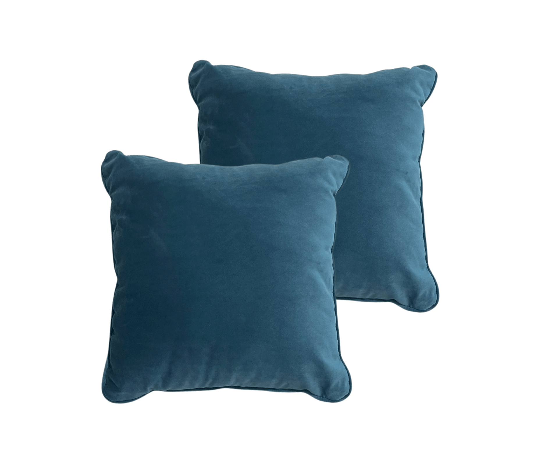 Blue Velvet 18” x 18” Toss Pillows (Set of 2)