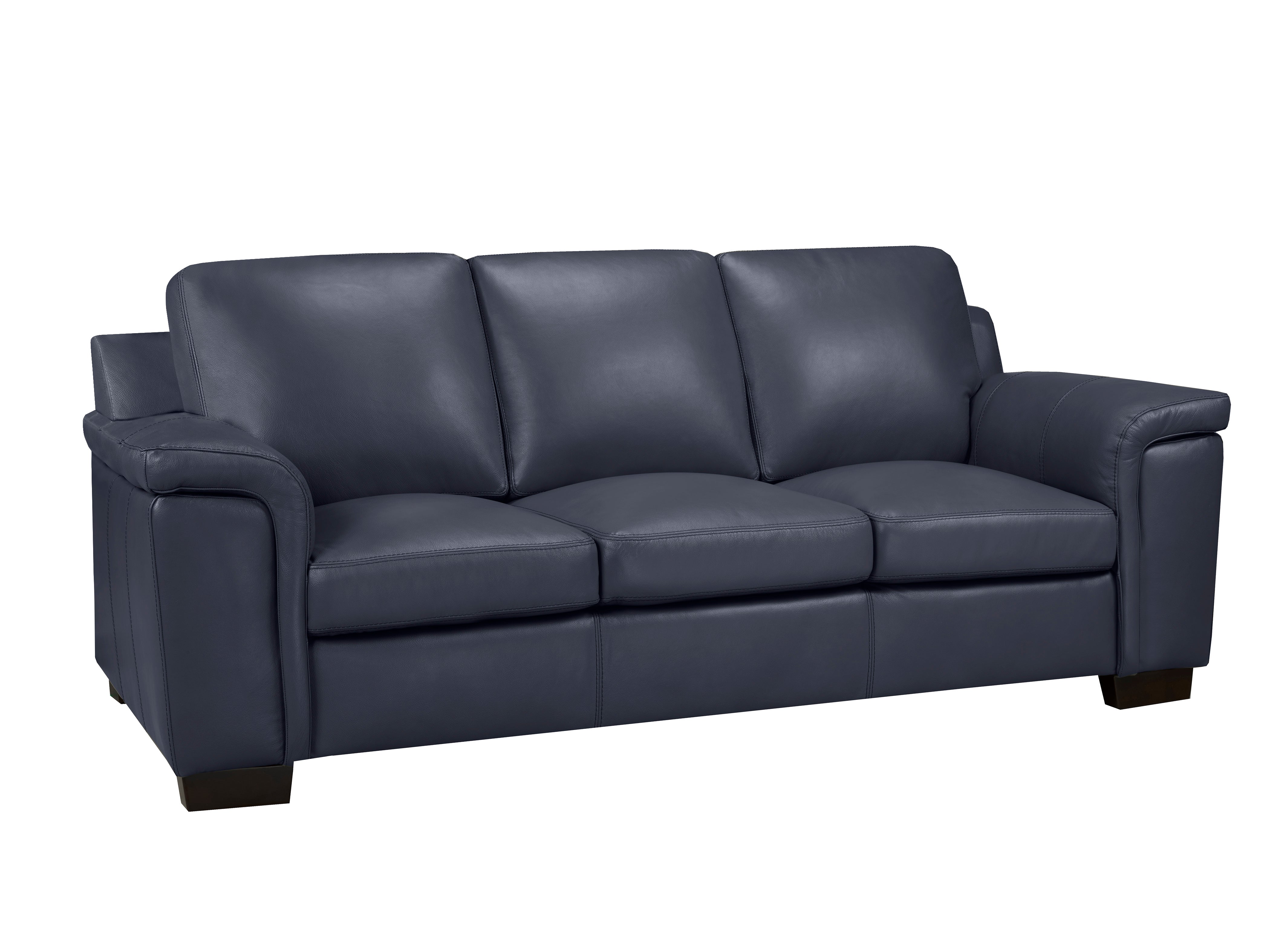 Melville Sofa Series - Navy Genuine Leather - Canadian Furniture