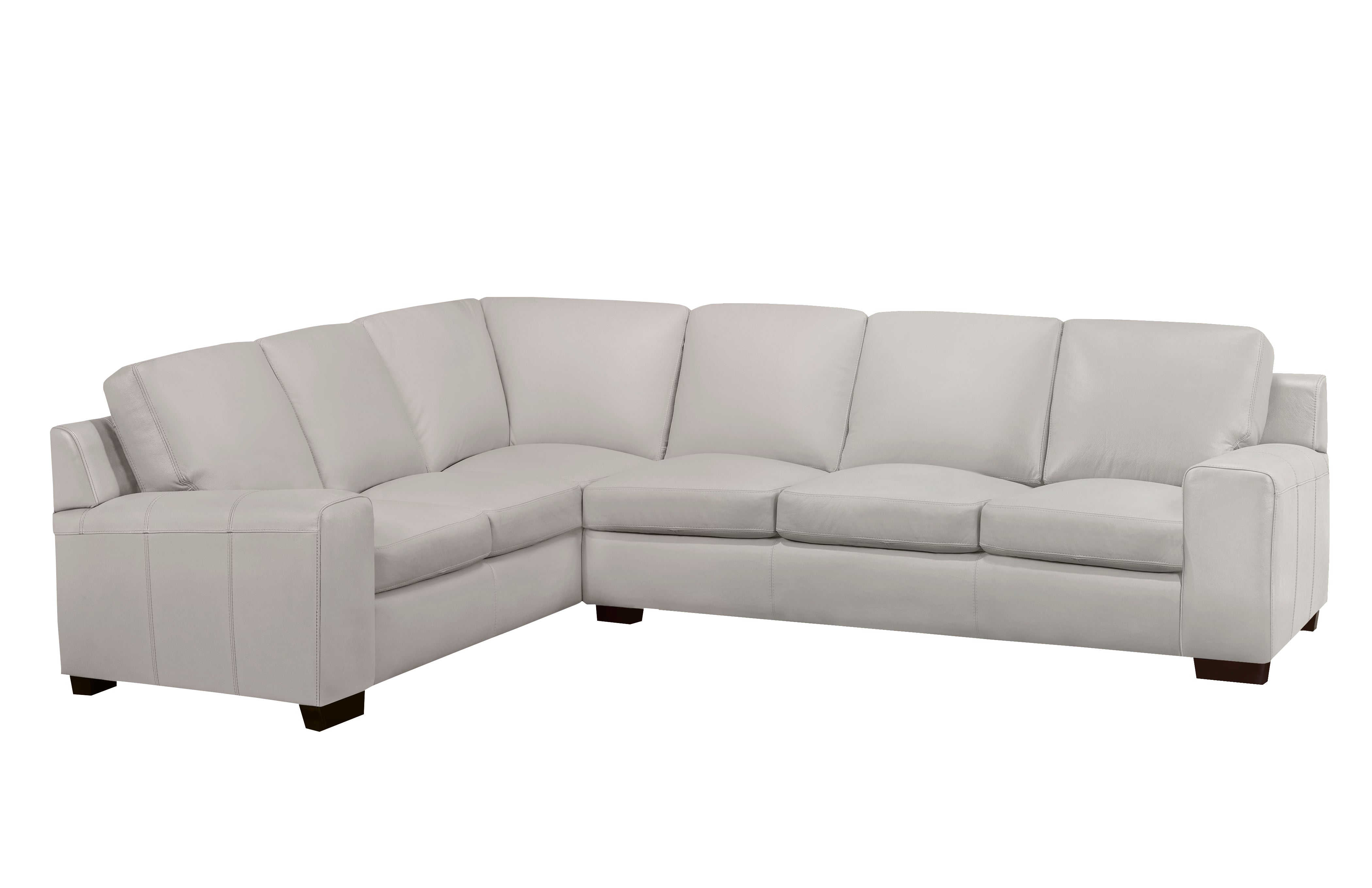 Vernon Sectional - Cloud Grey Genuine Leather