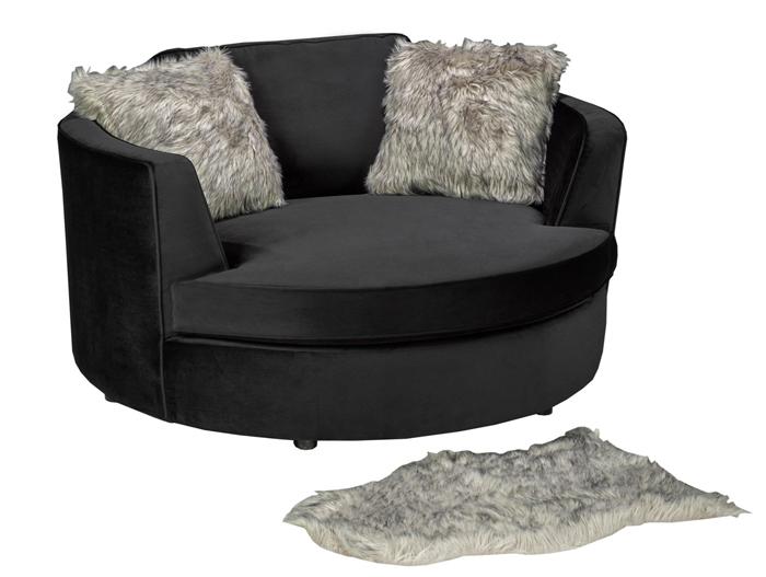 Wolfsbane Accent Chair - Black Velvet - Canadian Furniture