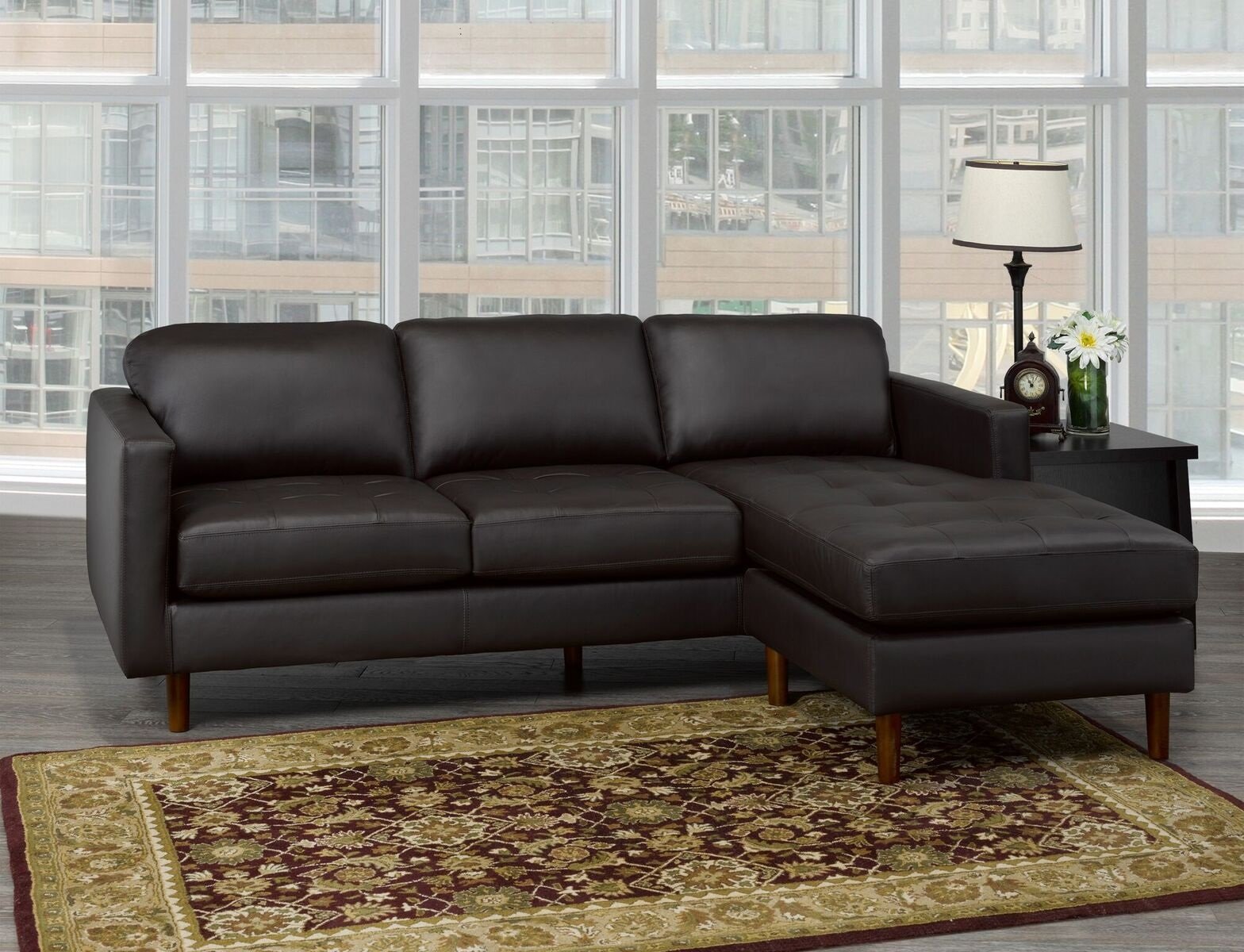 Berkeley Sectional - Chocolate Leather - Canadian Furniture