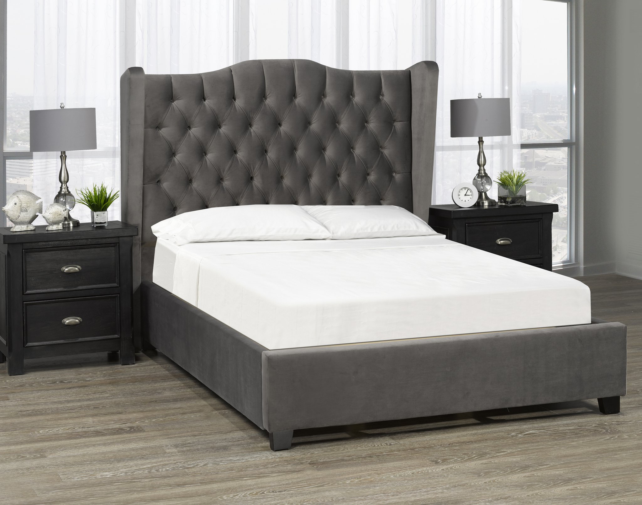 Tucana Platform Bed - Dark Grey - Canadian Furniture