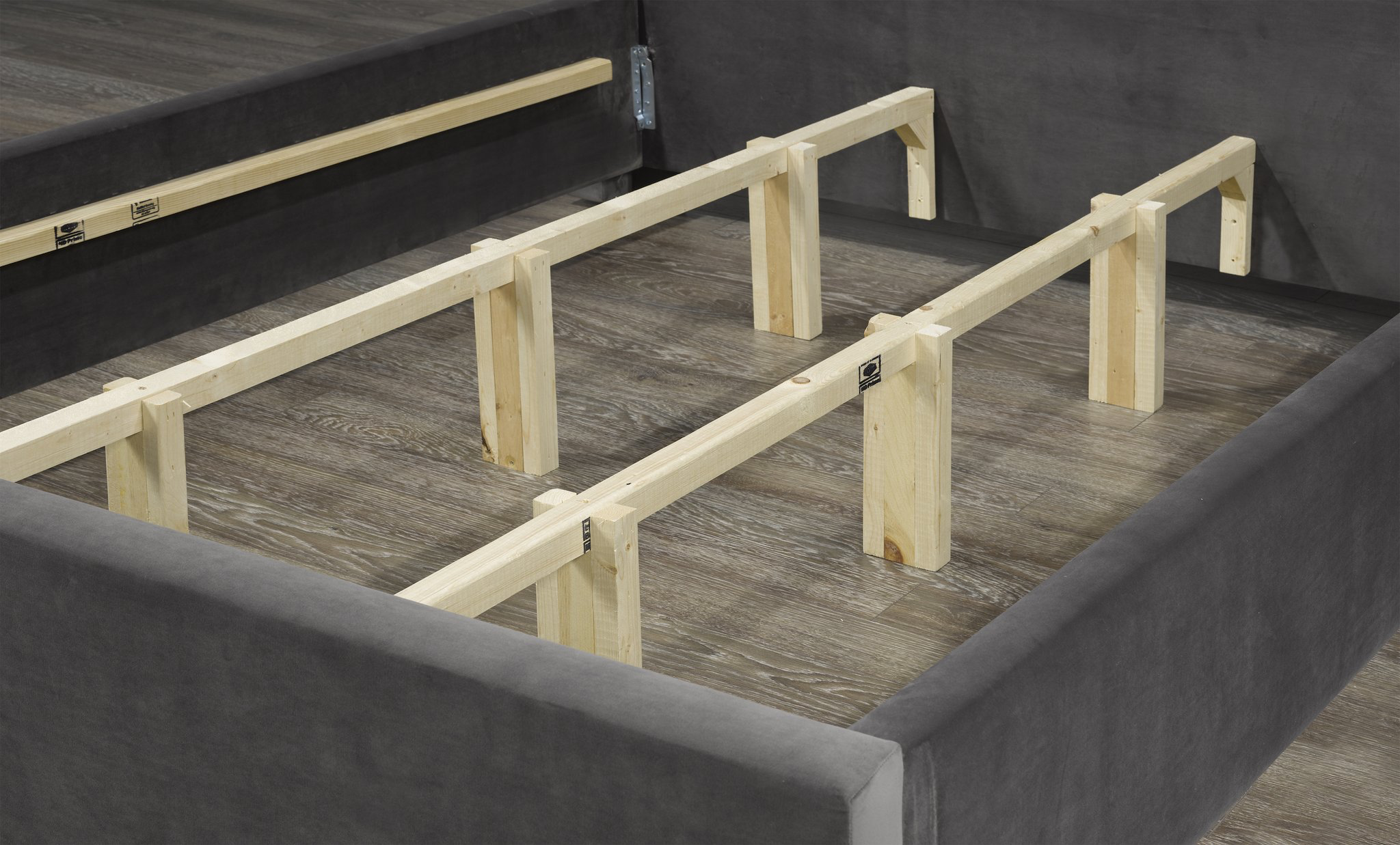 Tucana Platform Bed - Dark Grey Linen - Canadian Furniture
